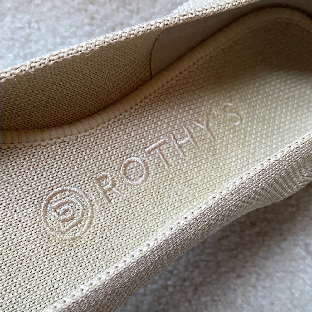 ROTHY'S "The Point" Knit Flats Size 8W Beige Comfort - Picture 4 of 10